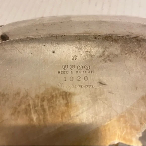 Reed And Barton Shannon EPNS Silver Plated Square Tray 1020 Preowned Tarnished. - Picture 3 of 4